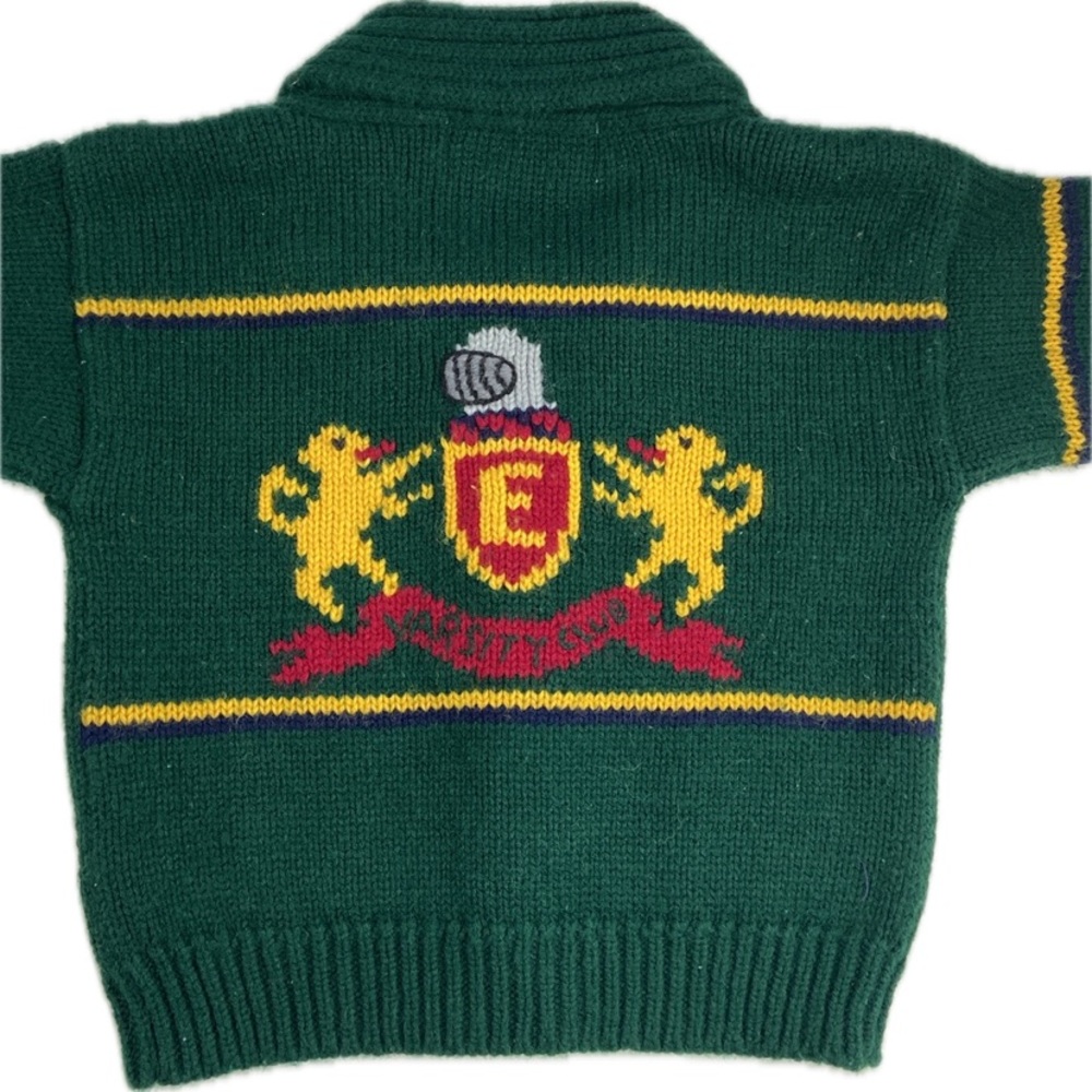 Vintage 90s The Eagle’s Eye Varsity cable cardigan sweater